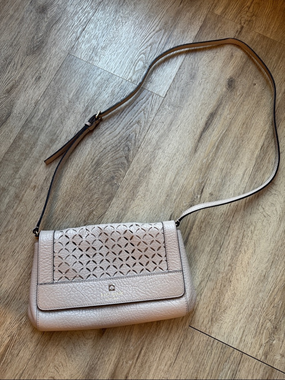 Kate Spade light lavender perforated Leather Crossbody